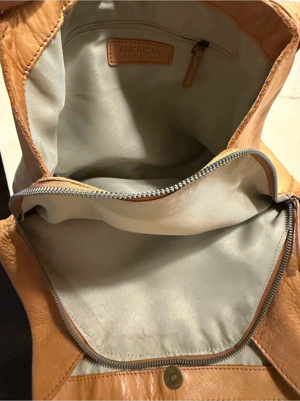 American Traveler Tan Hobo Shoulder Bag